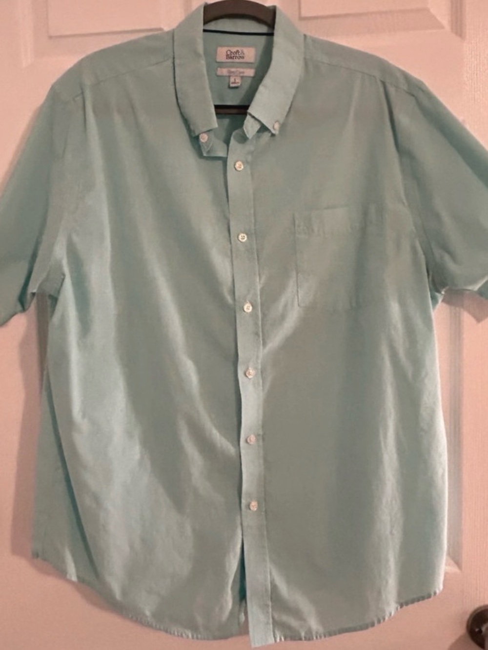 croft & barrow Mint Green Short-Sleeve Button-Down Shirt
